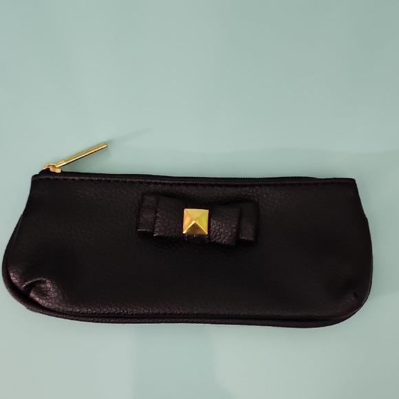 Lord & Taylor Cosmetic Pouch with Gold Accent - Picture 1 of 6